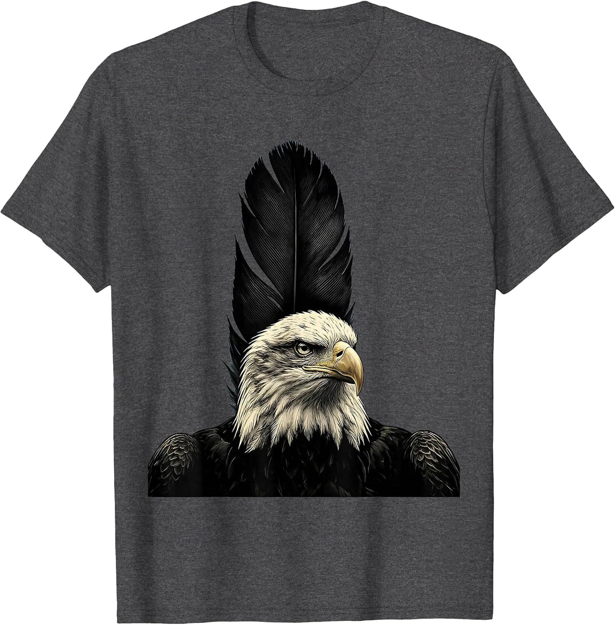 Men's Bald Eagle Minimalist Christian Faith Eagle Lover Gift T-Shirt - Dark Heather Grey