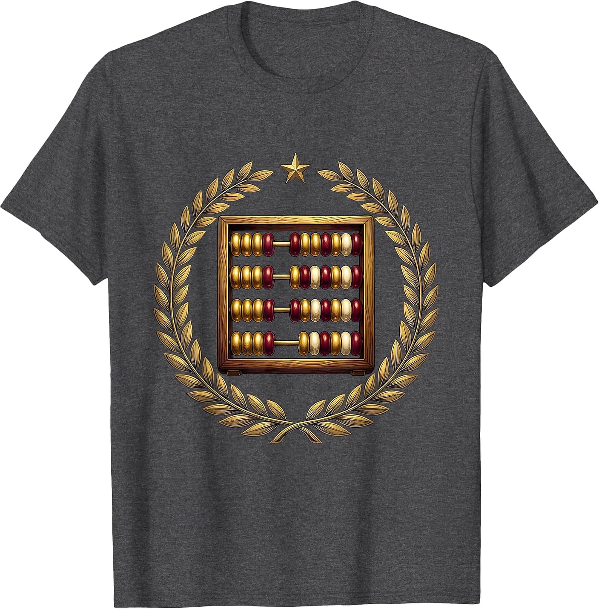 Men's Preschool Teacher Colorful Abacus Illustration T-Shirt - Dark Heather Grey