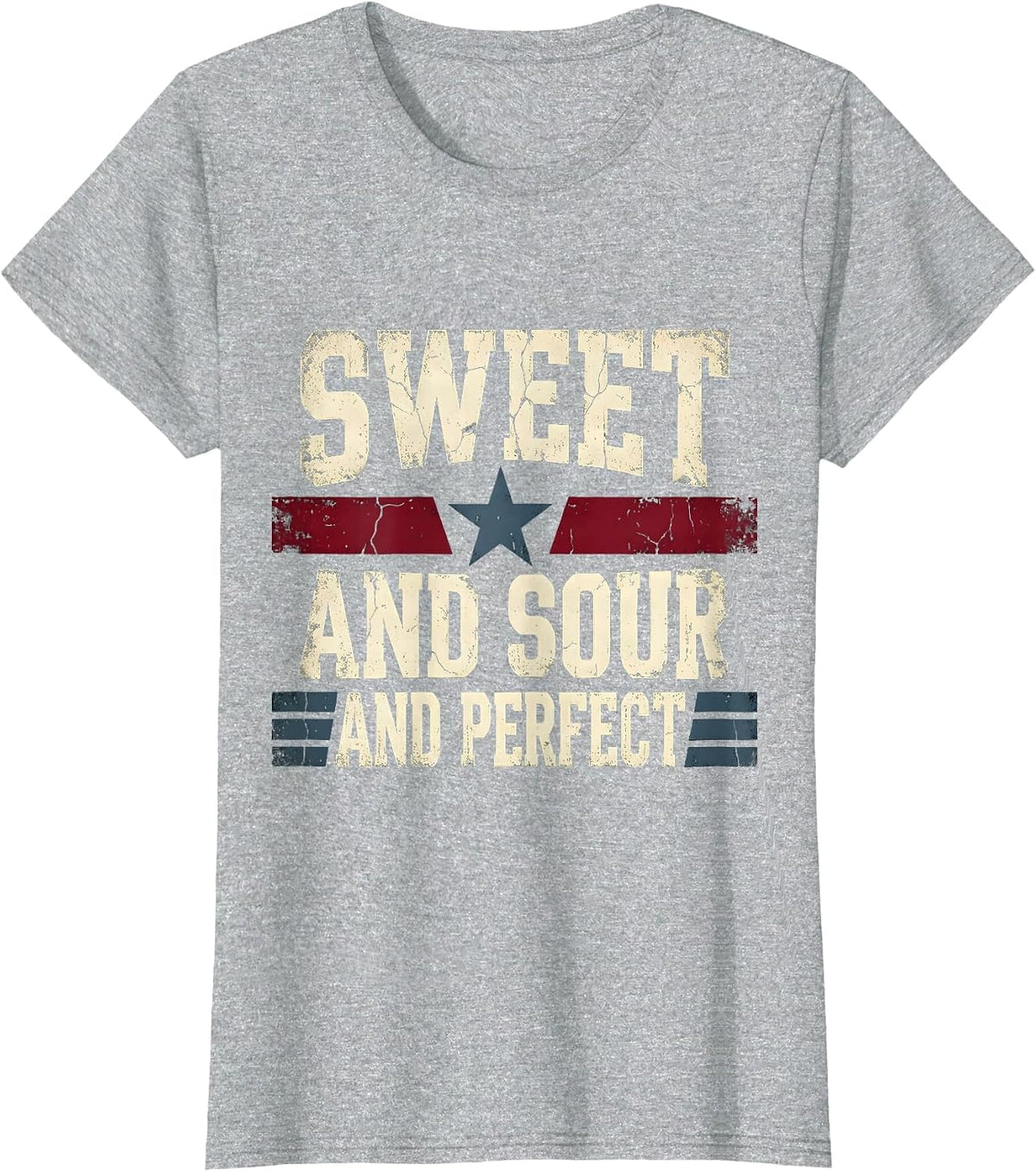 Women's Sweet and Sour and Perfect Pickle Design T-Shirt - Heather Grey