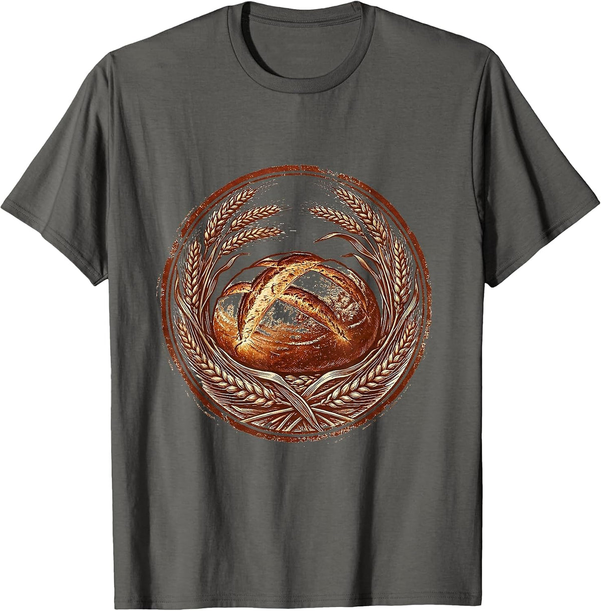 Men's In My Sourdough Era Wheat and Boule Illustration T-Shirt - Asphalt Grey