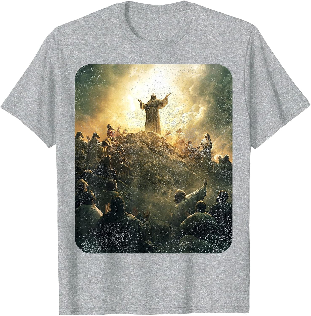 Jesus On T-Shirt - Heather Grey