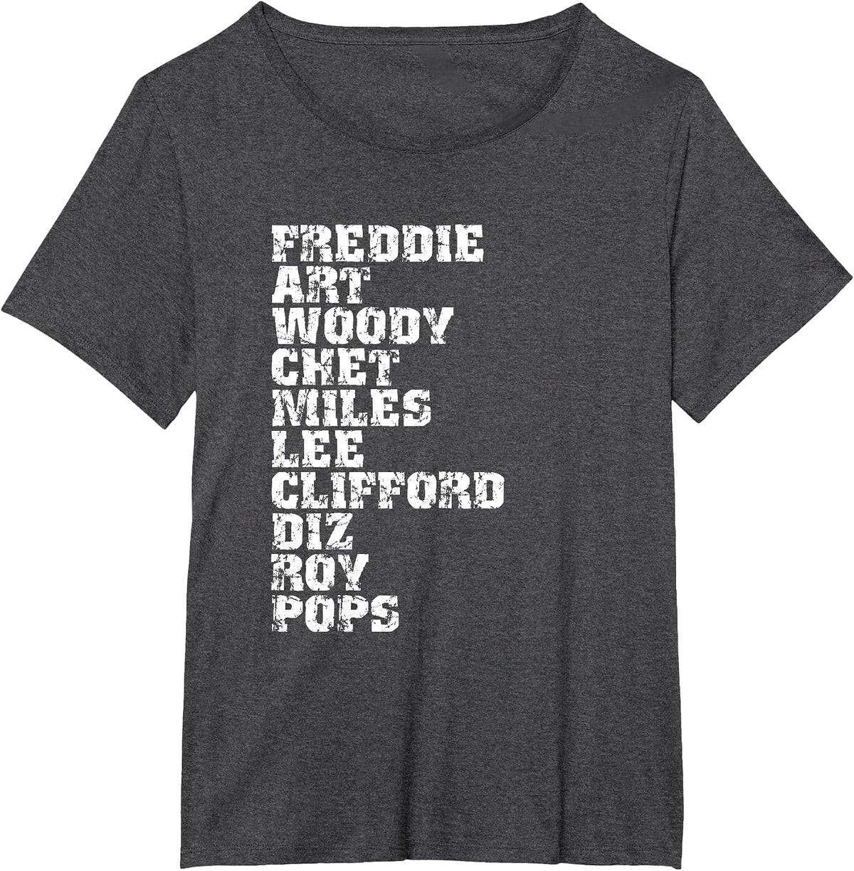 Famous Influential Jazz Trumpet Players List T-Shirt - Dark Heather Grey