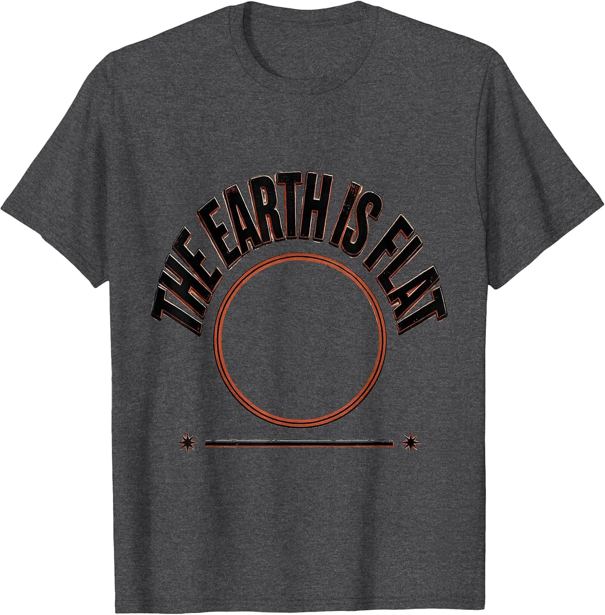 The Earth Is Flat Funny Conspiracy Theory Earthers Novelty T-Shirt - Dark Heather Grey