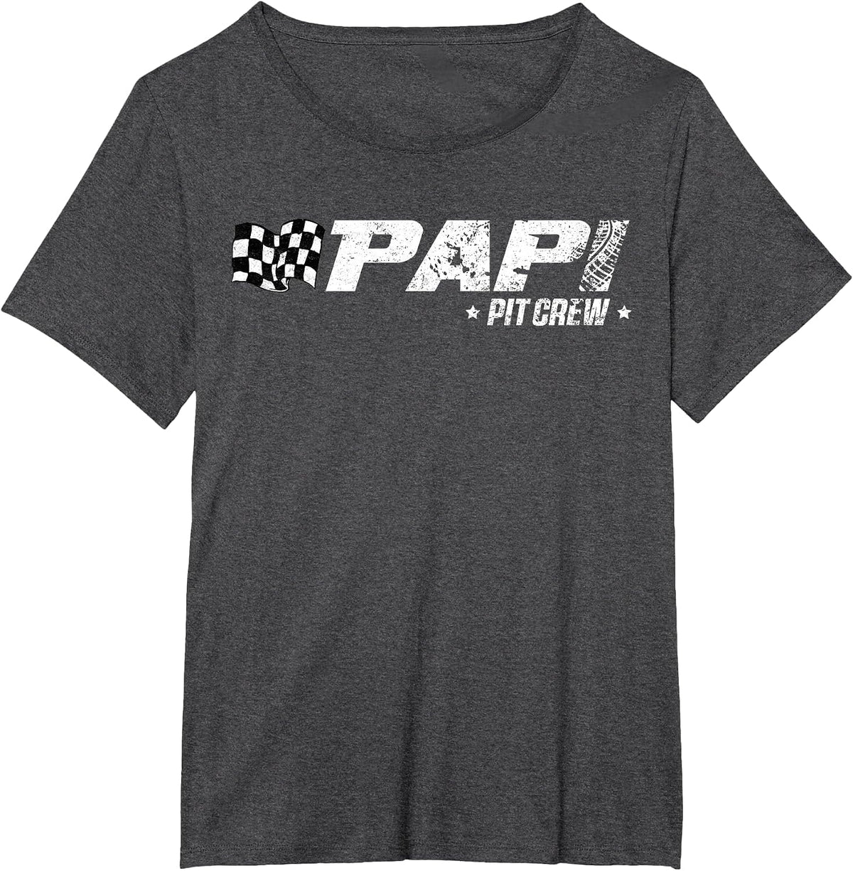 Papi Pit Crew Race Car Birthday Family Racing T-Shirt - Dark Heather Grey