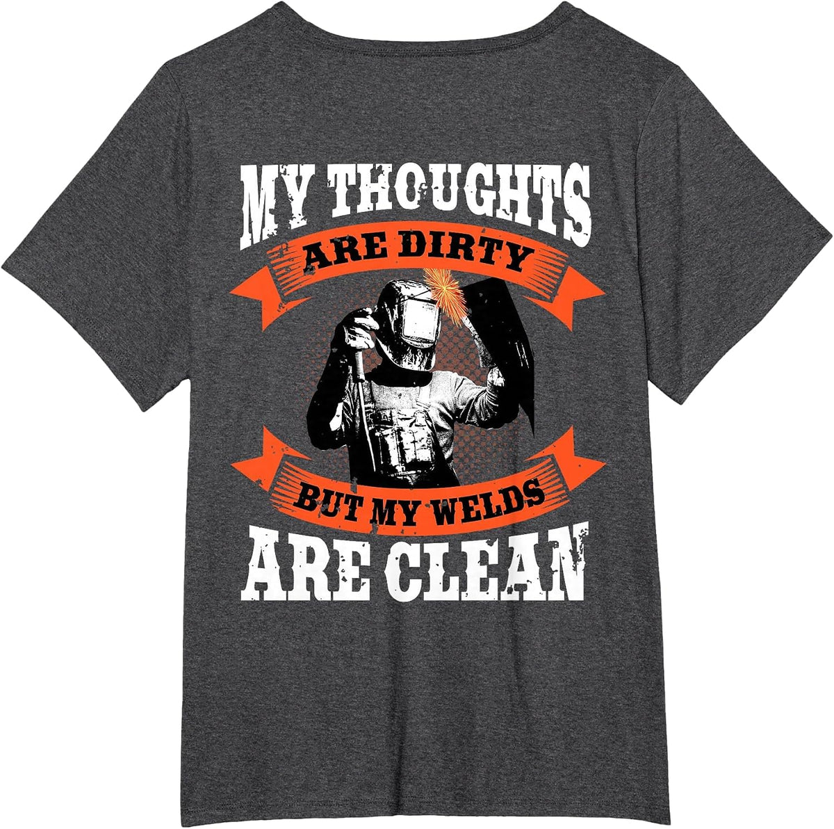 Welder Funny Welding Image On Back of Shirt T-Shirt - Dark Heather Grey