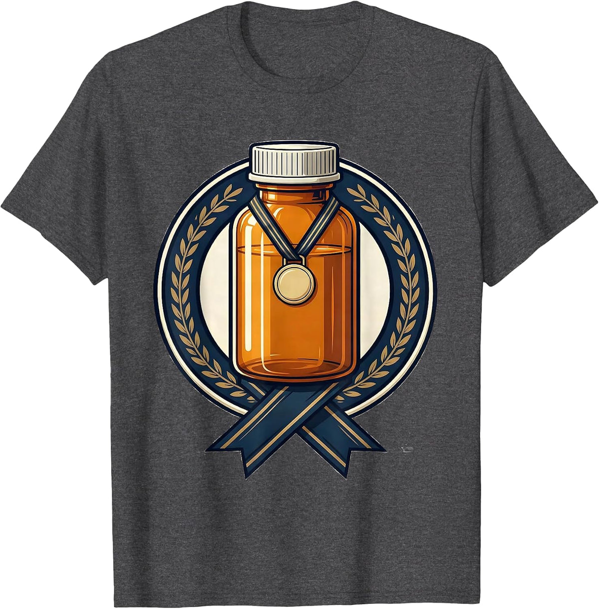 Pharmacy Tech Prescription Vial Humor Sports T-Shirt - Dark Heather Grey