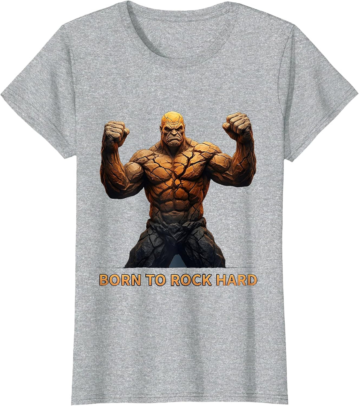Born to Rock Hard Classic Rock Music Design T-Shirt - Heather Grey