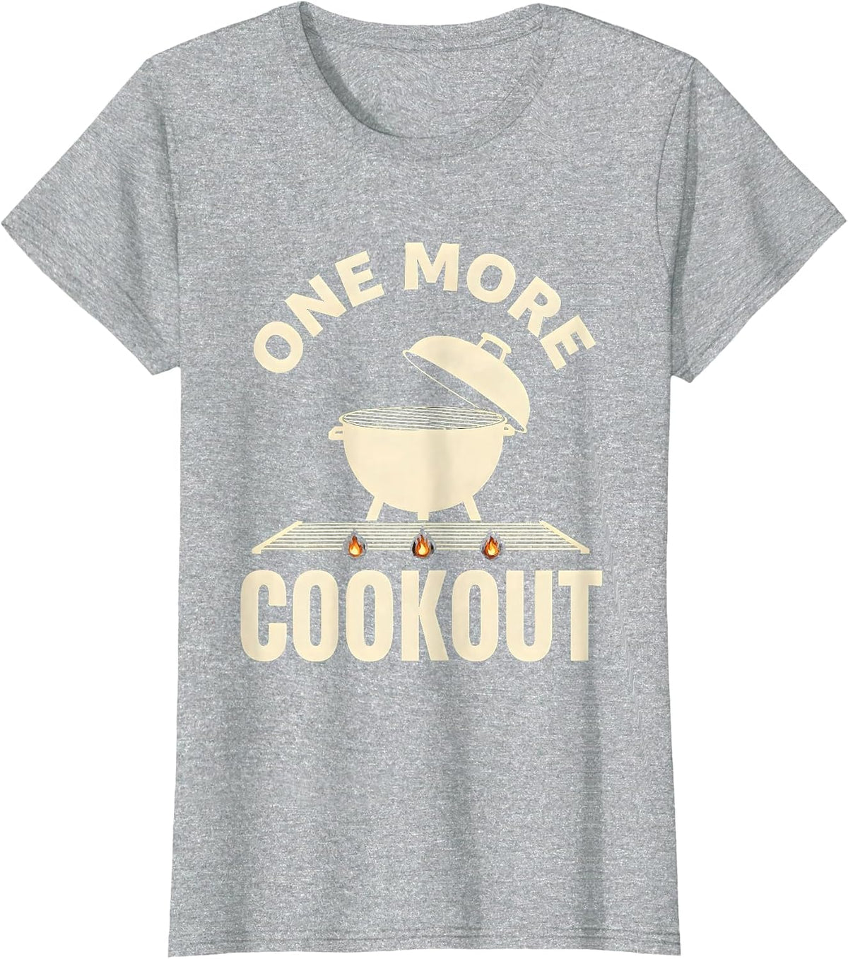 One More Cookout Barrel Smoker Grill Dad Summer Cookout T-Shirt - Heather Grey