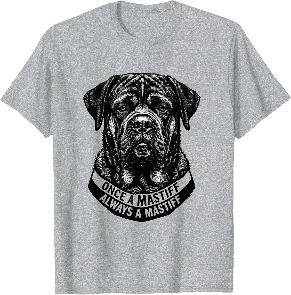 Men's Once A Mastiff Always A Mastiff Vintage School Mascot Team T-Shirt - Heather Grey