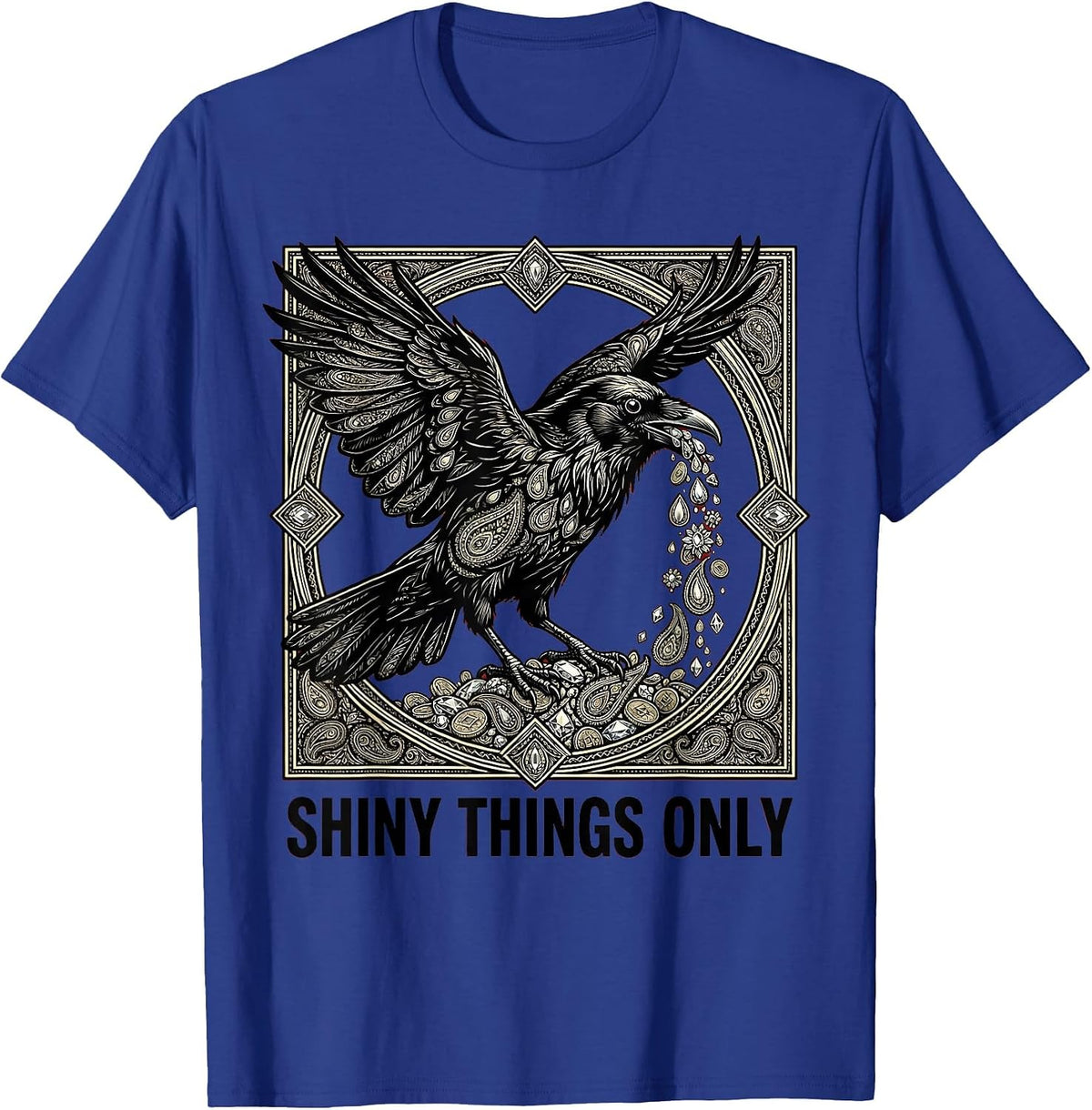 Men's Shiny Things Only Crow Collector Design T-Shirt - Royal Blue