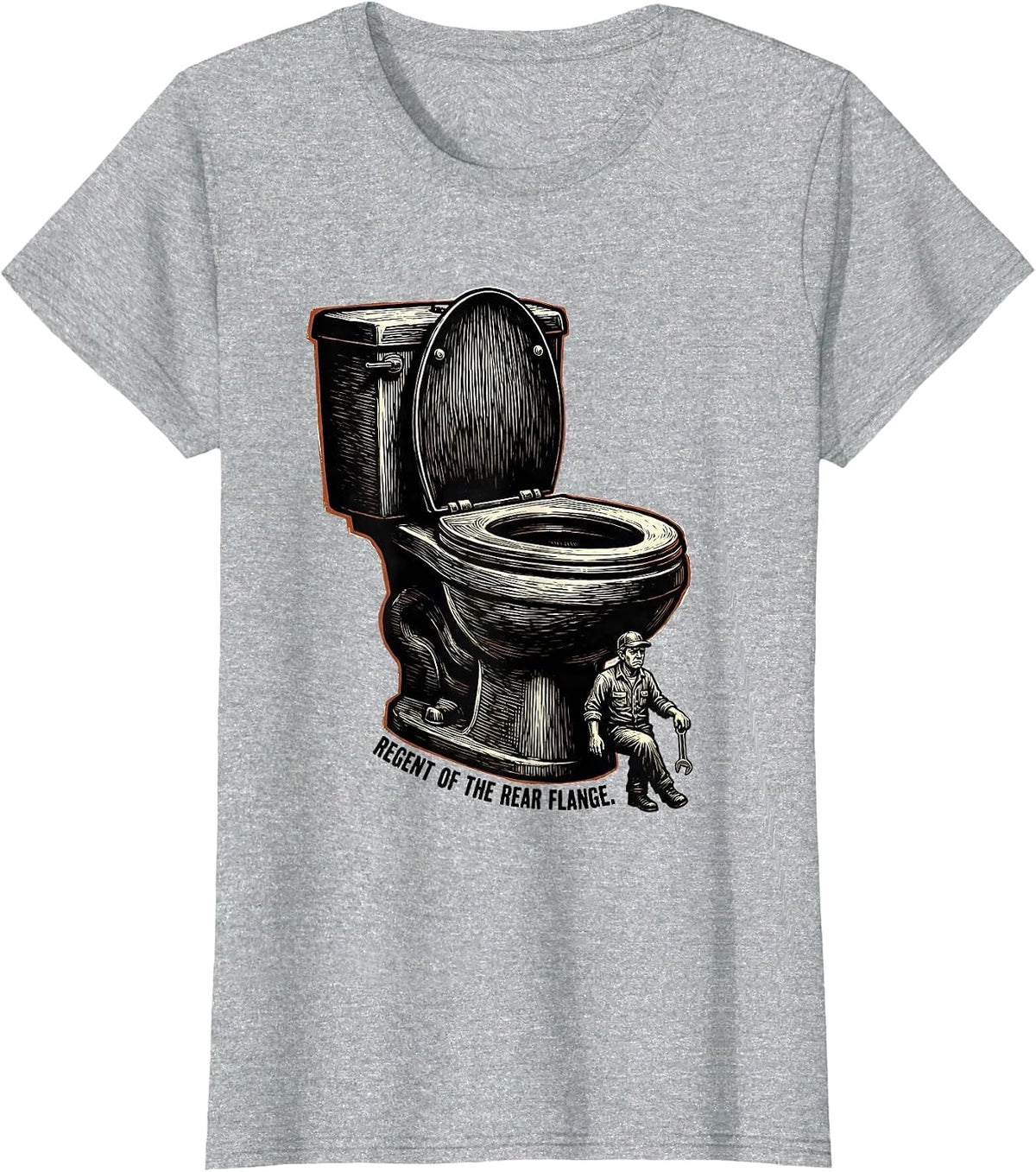 Regent of the Rear Flange Funny Plumber Pipefitter T-Shirt - Heather Grey