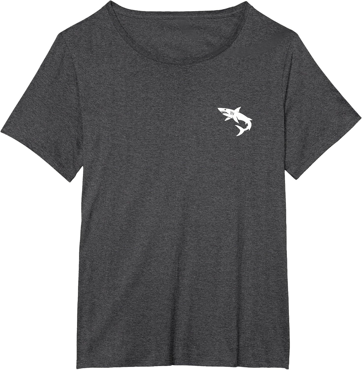 Mako Shark Minimalist Black and White T-Shirt - Dark Heather Grey