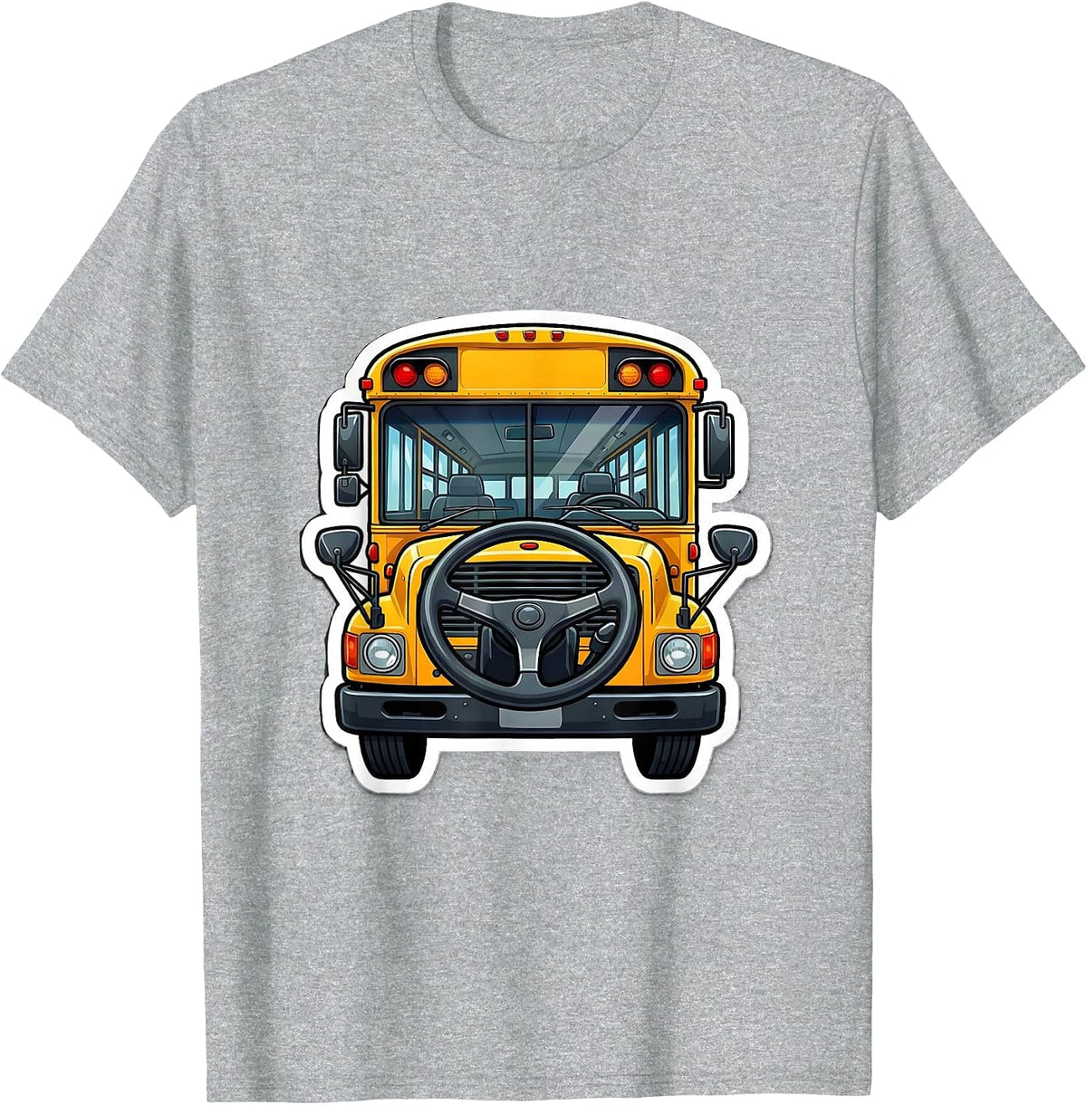 Men's School Bus Dashboard Sticker Funny Driver Humor T-Shirt - Heather Grey