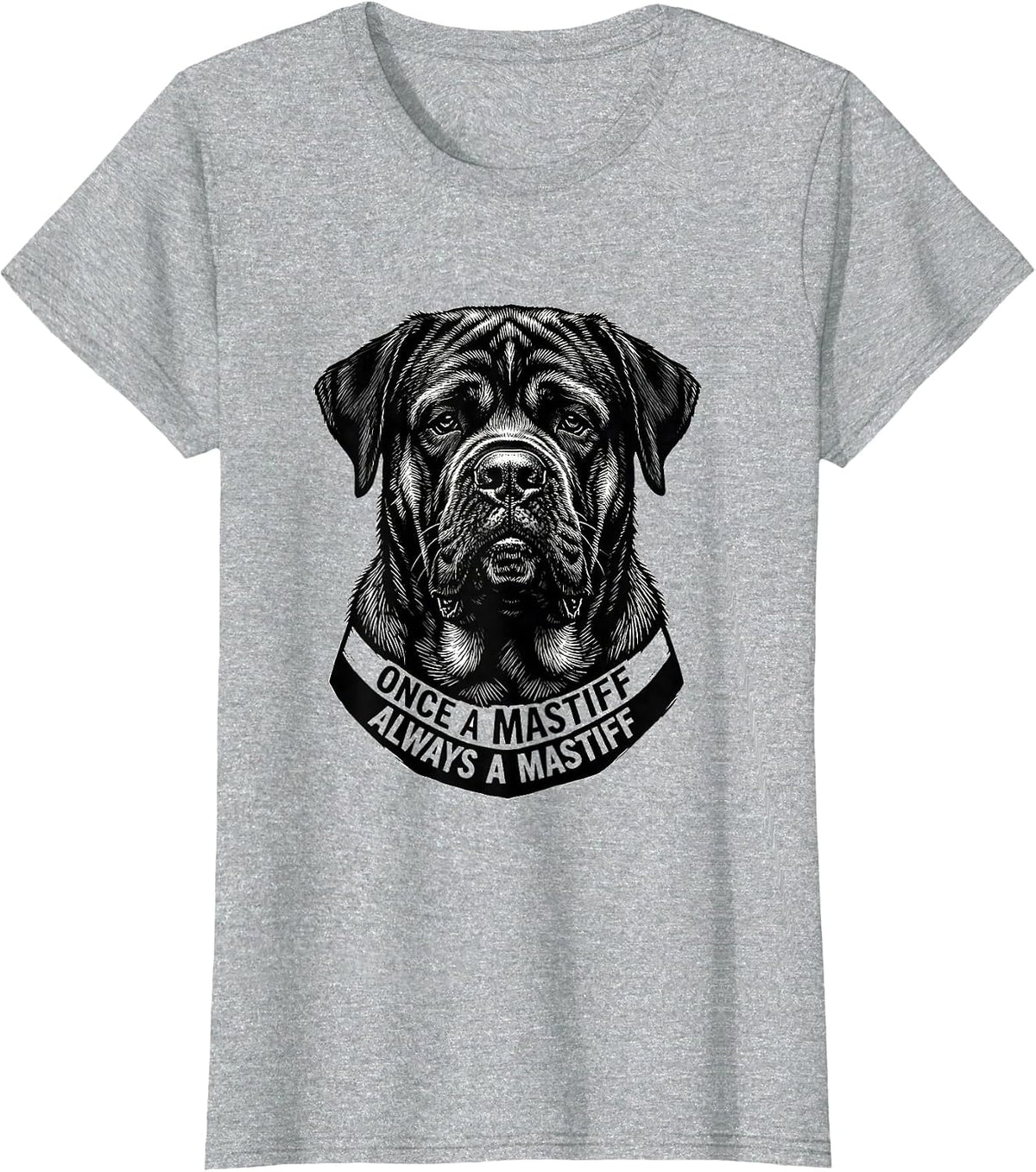 Women's Once A Mastiff Always A Mastiff Vintage School Mascot Team T-Shirt - Heather Grey