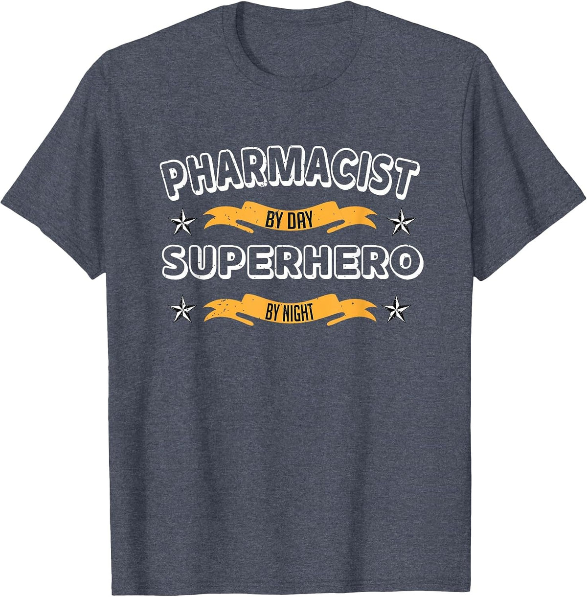Pharmacist by Day Superhero by Night T-Shirt T-Shirt - Heather Blue