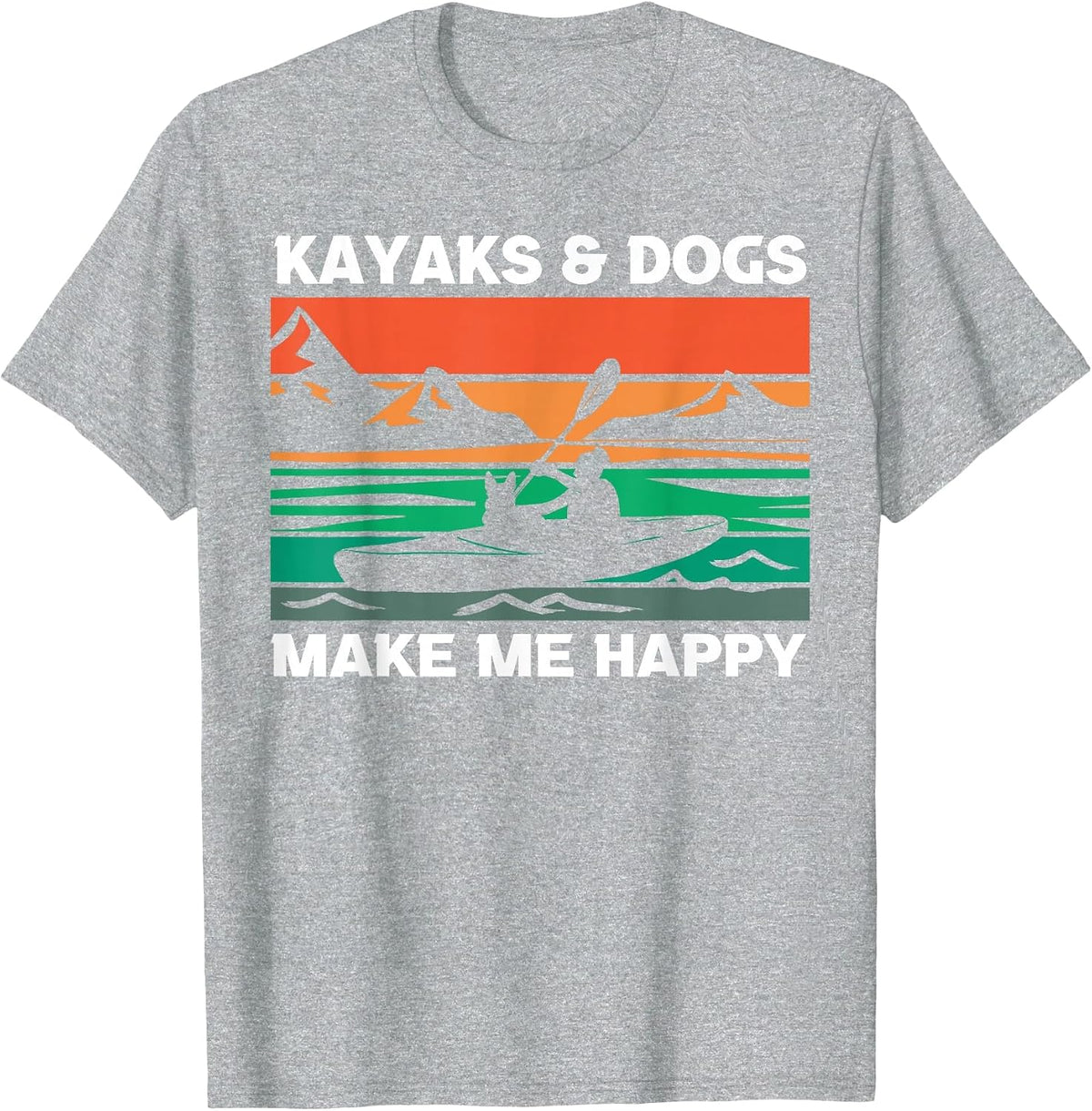 Kayak and Dogs T-Shirt - Heather Grey