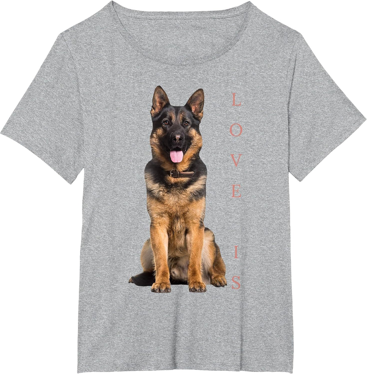 German Shepherd Shepard Dog Mom Dad Love Pet Puppy T-Shirt - Heather Grey