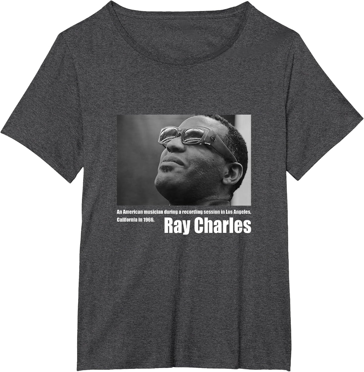 Ray Charles_001 T-Shirt - Dark Heather Grey