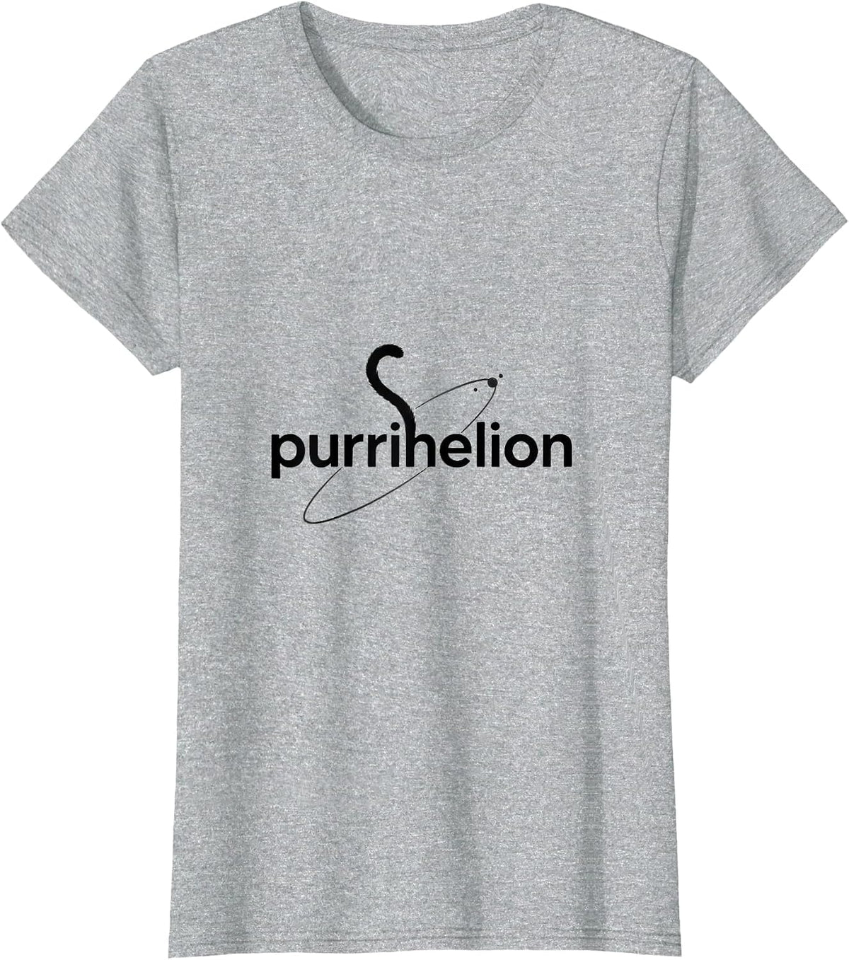 Women's Purrihelion Minimalist Cat Math Science Pun Funny Cat Lover T-Shirt - Heather Grey