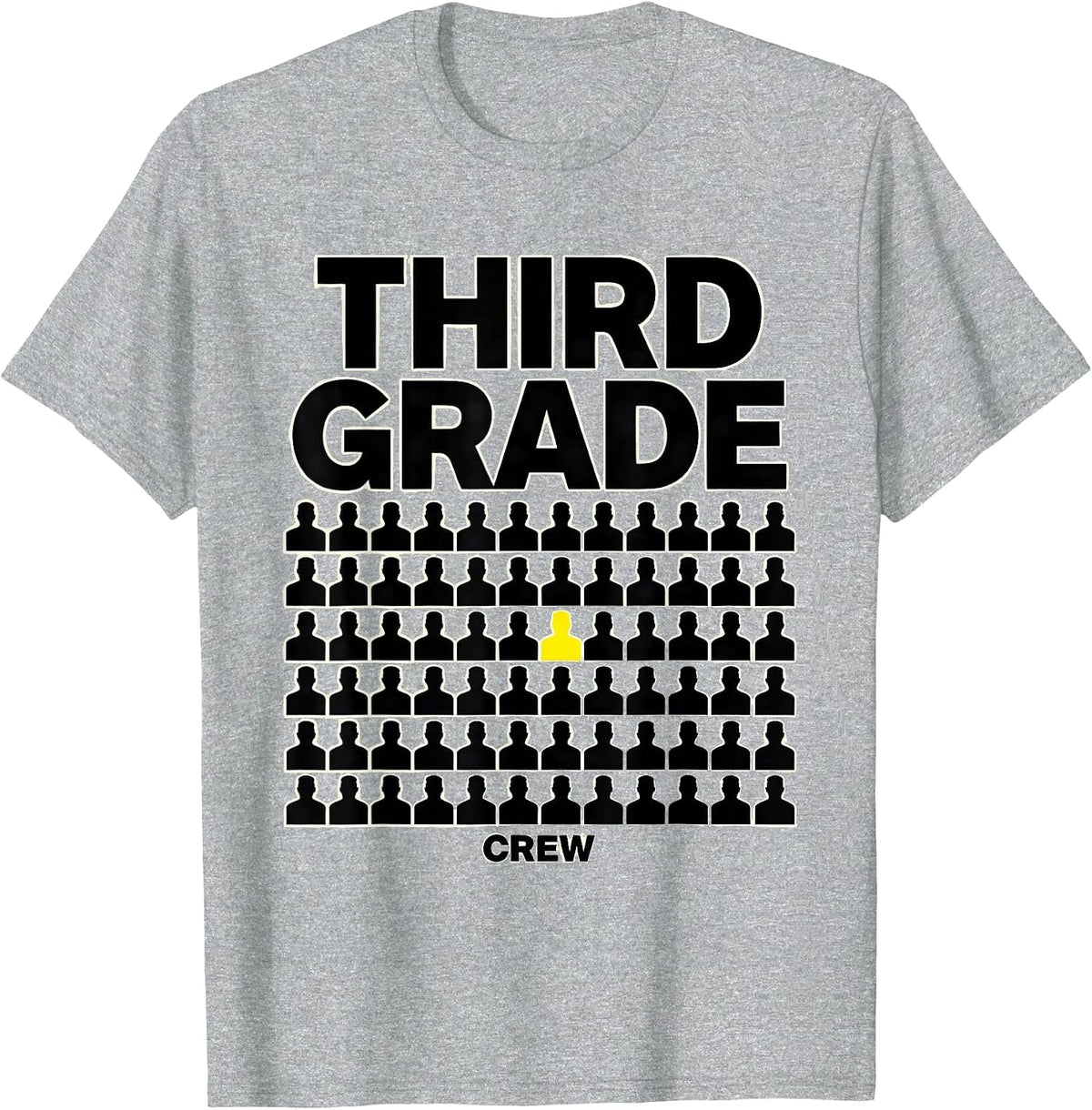 Men's Third Grade Crew Camo Back To School Boys Teachers T-Shirt - Heather Grey