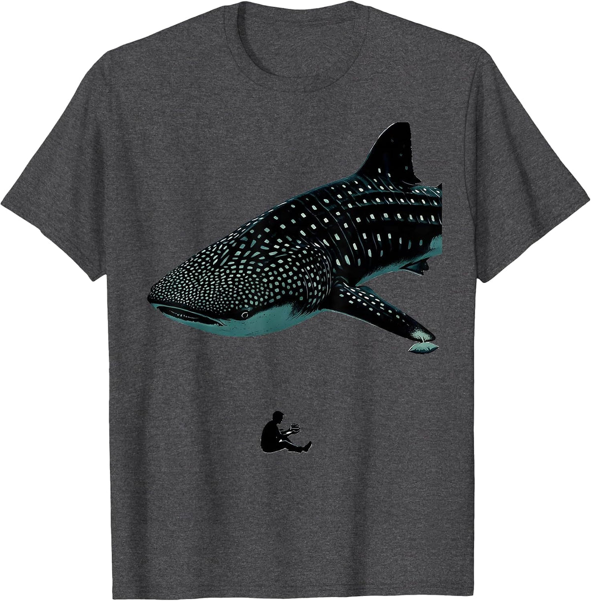 Men's Whale Shark Minimalist Marine Wildlife Humor Gift T-Shirt - Dark Heather Grey
