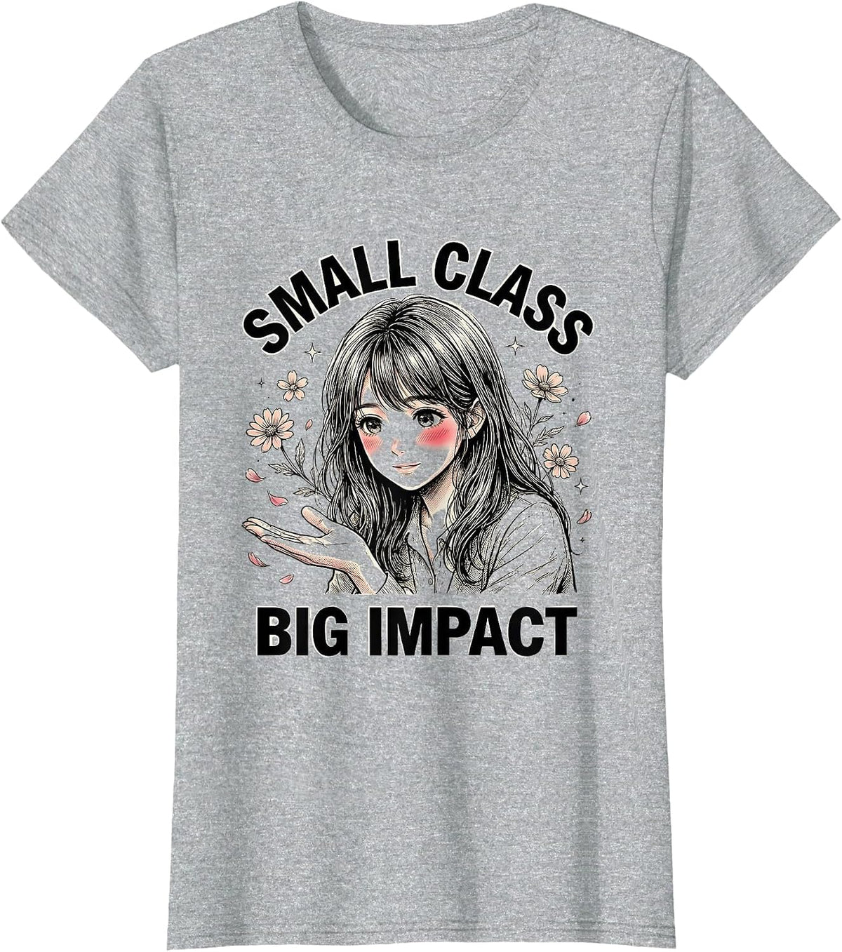 Small Class Big Impact Preschool Teacher Design T-Shirt - Heather Grey