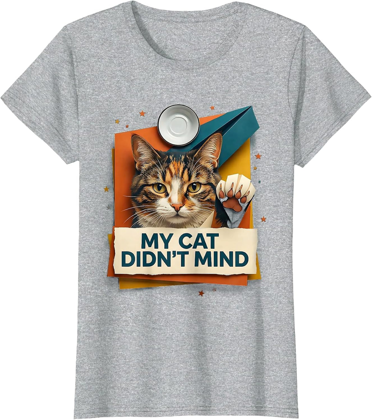 Women's My Cat Didn't Mind Funny Cat UFO Abduction Gift For Cat T-Shirt - Heather Grey