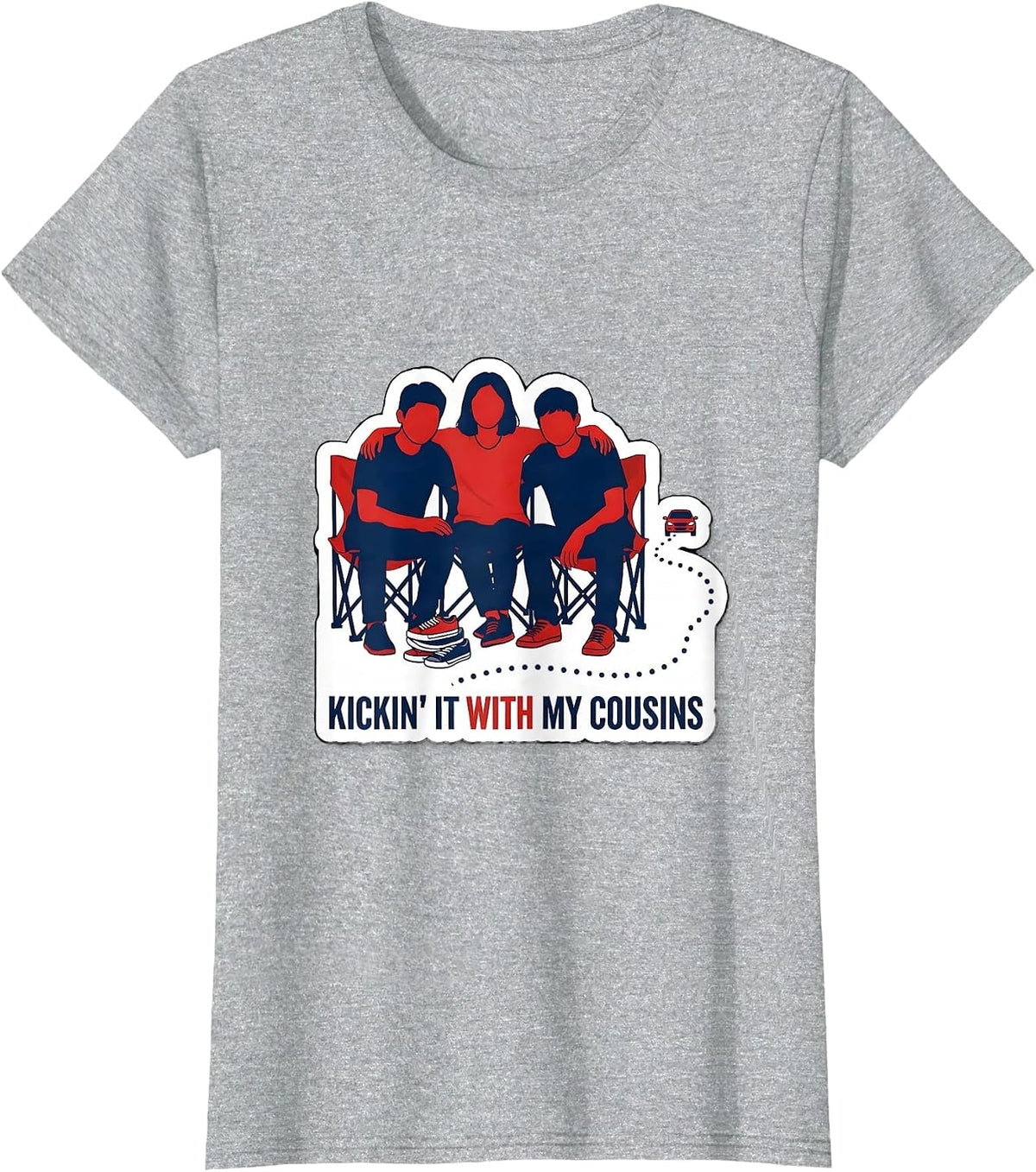 Kickin It With My Cousins Funny Family Reunion Matching T-Shirt - Heather Grey