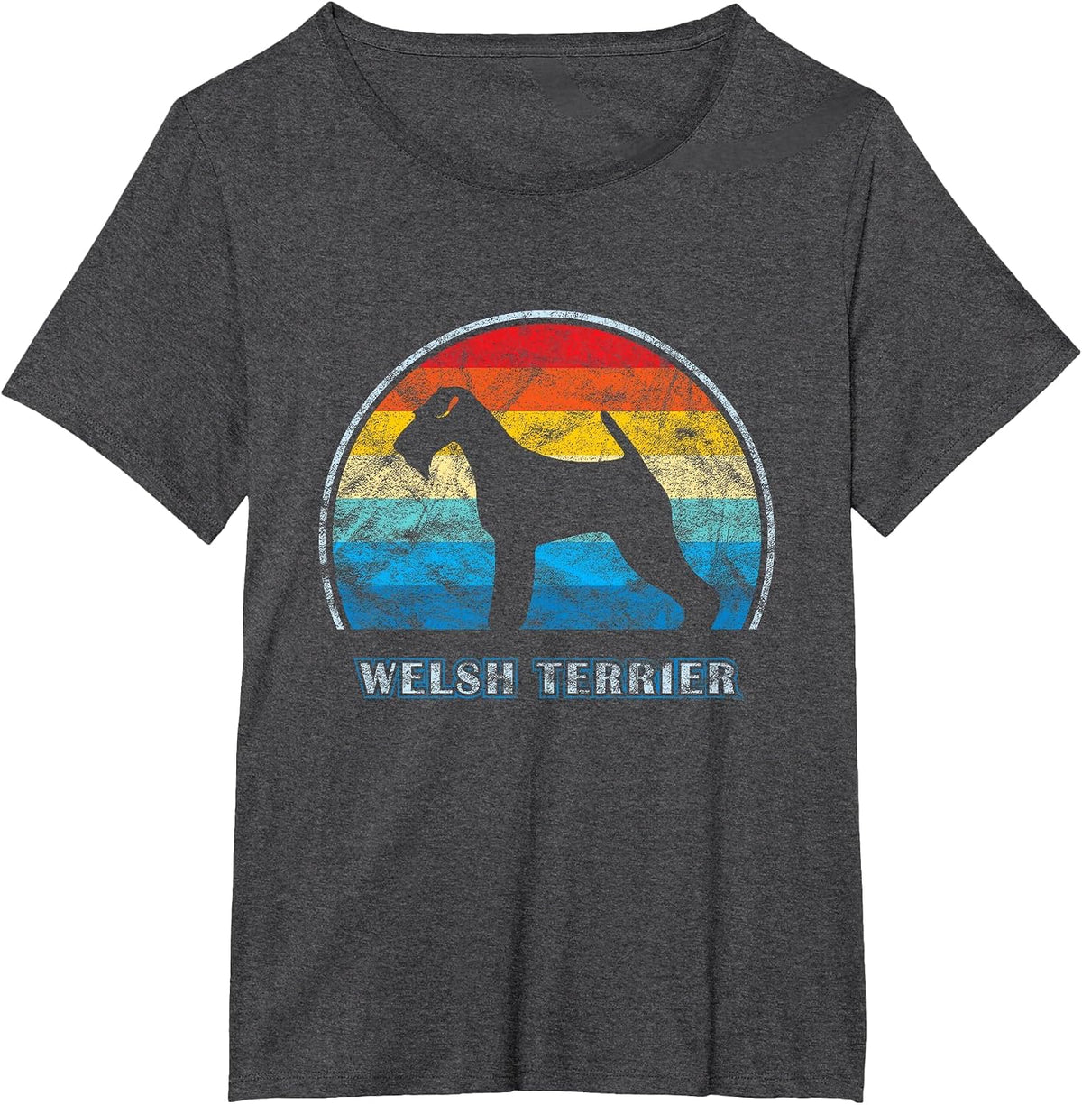 Welsh Terrier Vintage Design Dog T-Shirt - Dark Heather Grey