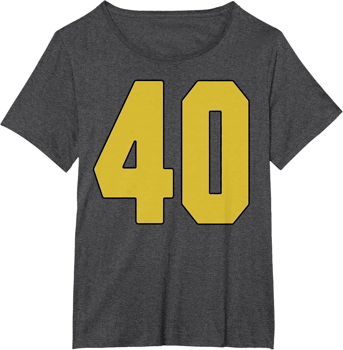Old Gold Black Number 40 Jersey Player Uniform #40 T-Shirt - Dark Heather Grey