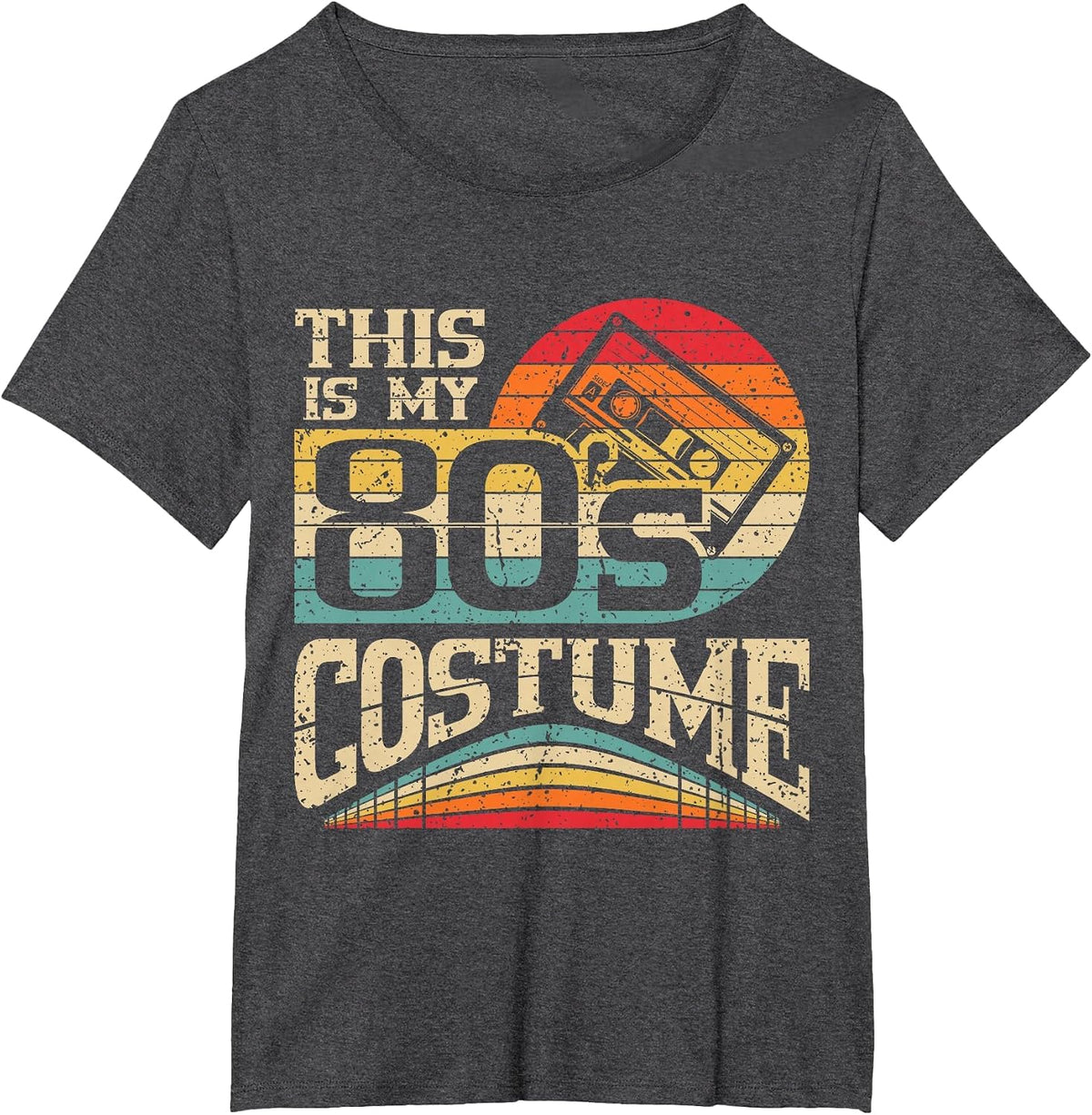 Vintage 80s Outfit Women Men This is My 80's Costume Party T-Shirt - Dark Heather Grey