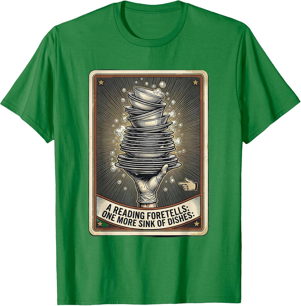 Men's A Reading Foretells: One More Sink Of Dishes Vintage T-Shirt - Kelly Green