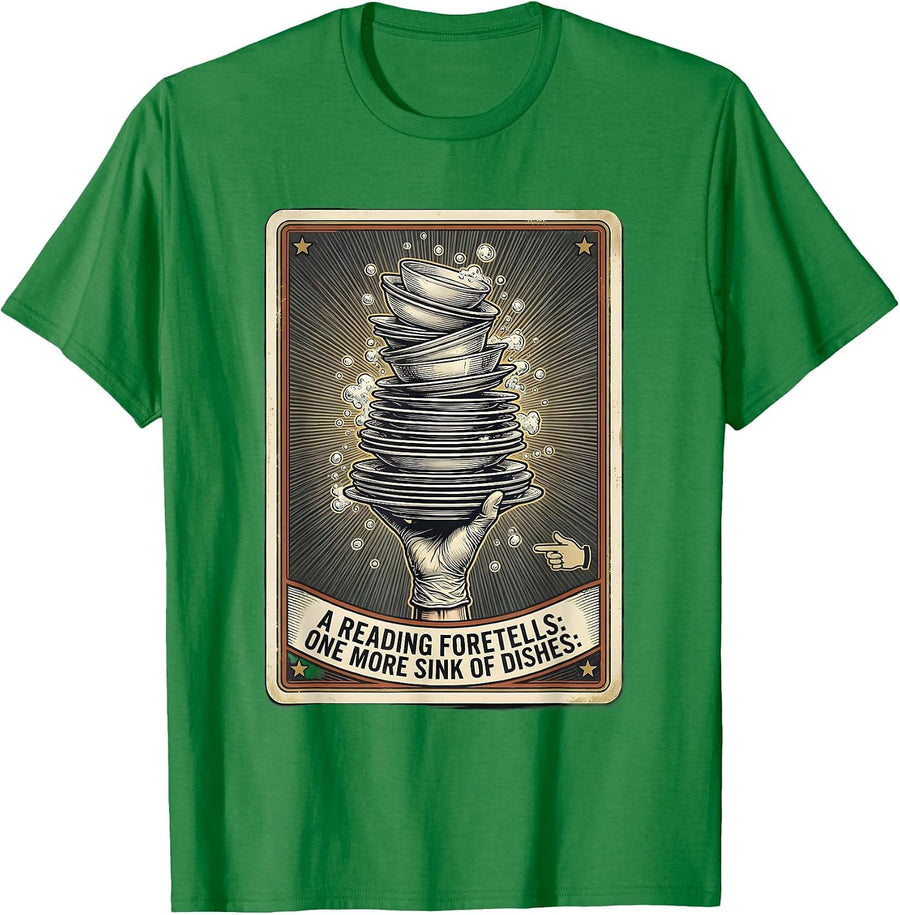 Men's A Reading Foretells: One More Sink Of Dishes Vintage T-Shirt - Kelly Green