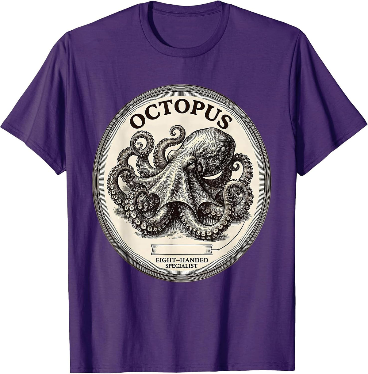 Octopus Eight-Handed Specialist Funny Animal Meme Humor T-Shirt - Purple