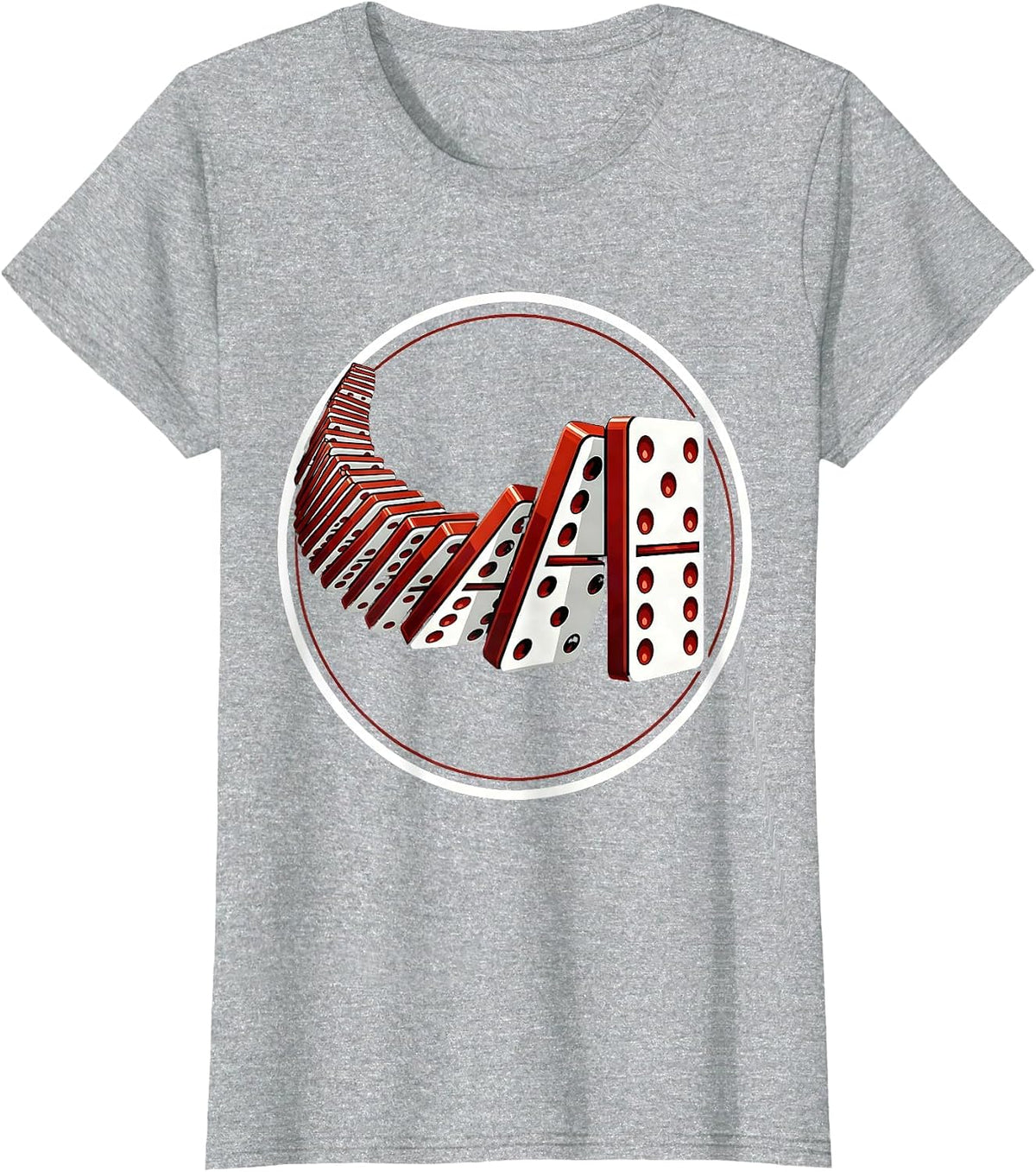 Domino Chain Collapse Graphic Tee T-Shirt - Heather Grey
