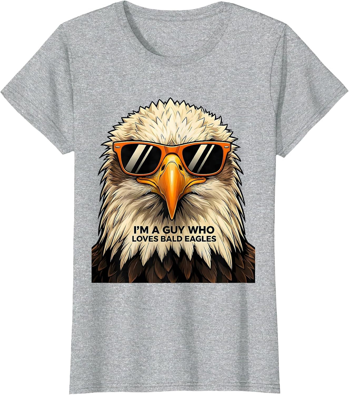 I'm A Guy Who Loves Bald Eagles Cartoon Eagle Lover Humor T-Shirt - Heather Grey