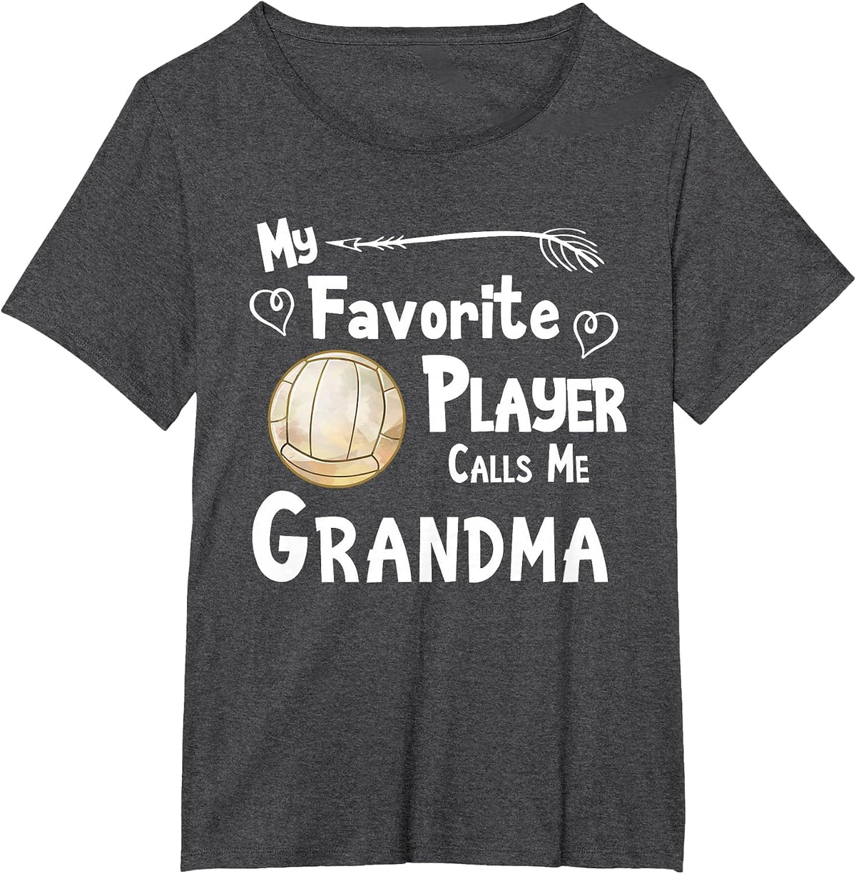 Grandma Volleyball Game Fan Sports Favorite Player T-Shirt - Dark Heather Grey
