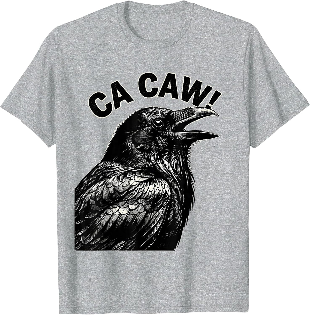 Men's Ca Caw! Funny F-Caw-F Crow Humor Dark Bird Gothic T-Shirt - Heather Grey