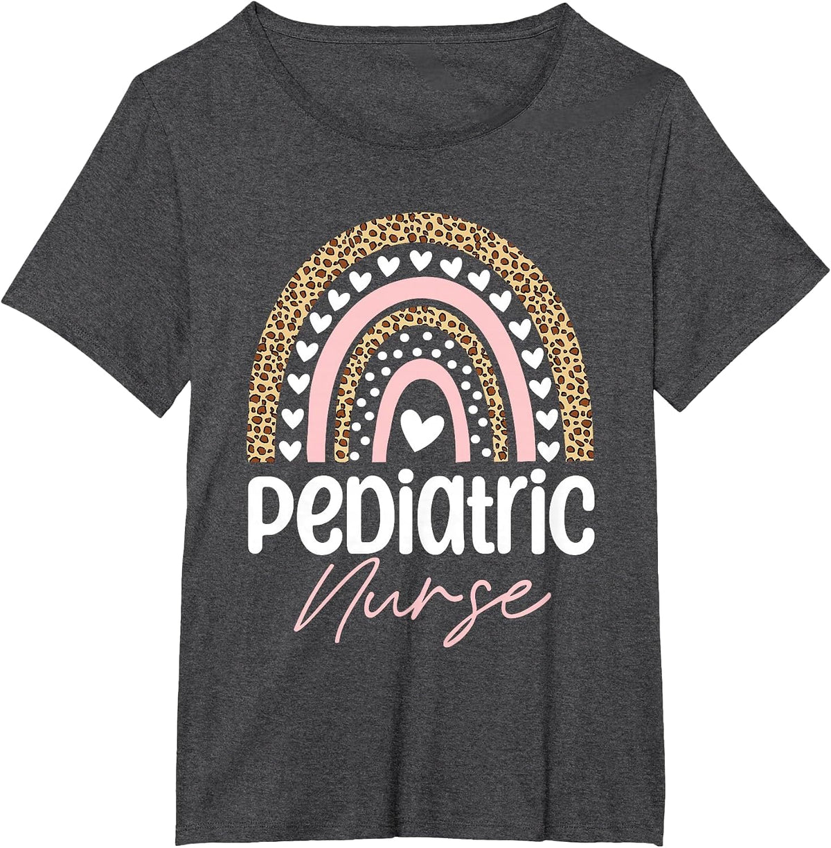 Pediatric Nurse PEDS Nursing Rainbow Appreciation Pediatric T-Shirt - Dark Heather Grey