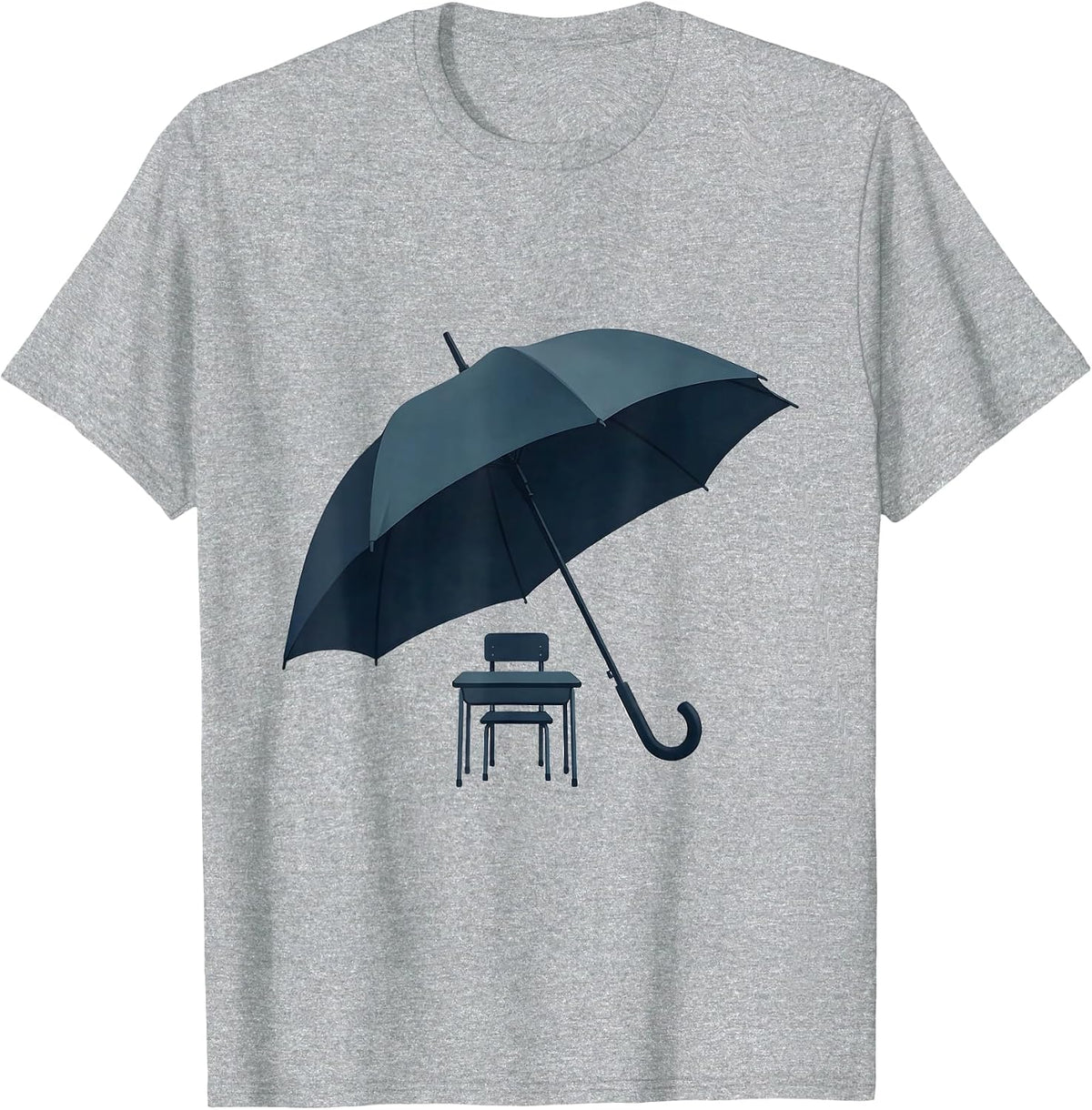 Men's Paraprofessional Protective Umbrella School Desk T-Shirt - Heather Grey