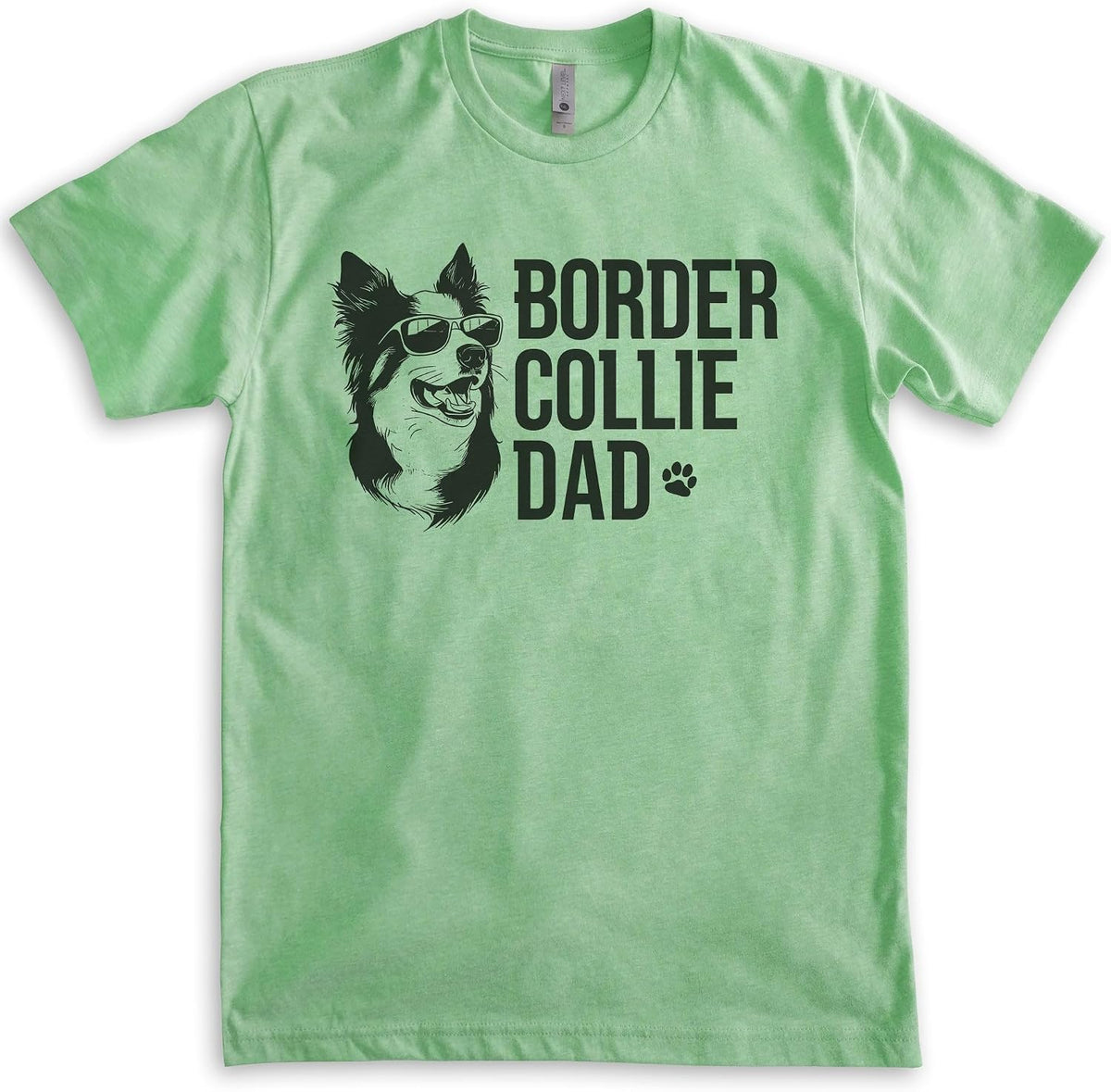 EVERTREE CLOTHING Border Collie Dad T-Shirt, Unisex Men's Shirt, Border Collie Owner, Cute Dog Dad Gift - Heather Apple Green