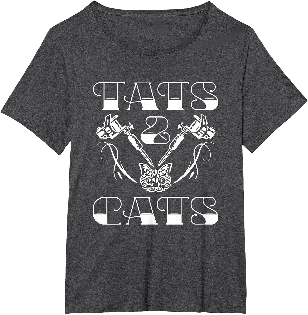 Tats and Cats Tattoo T-Shirt - Dark Heather Grey