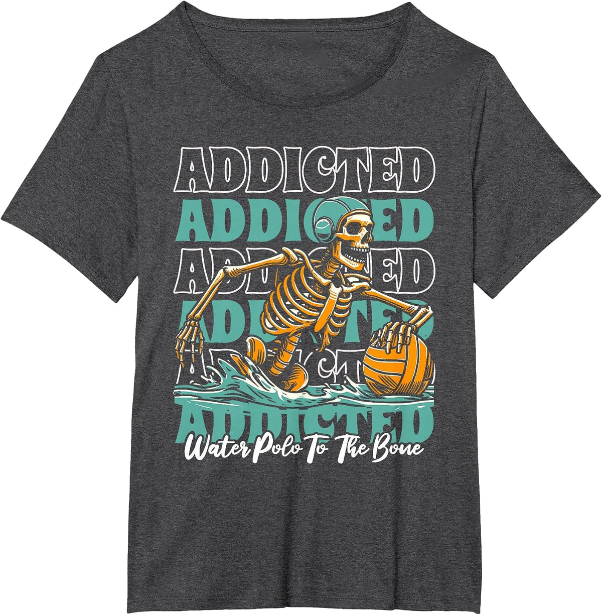 Player Skeleton - Waterpolo Sport Water Polo T-Shirt - Dark Heather Grey