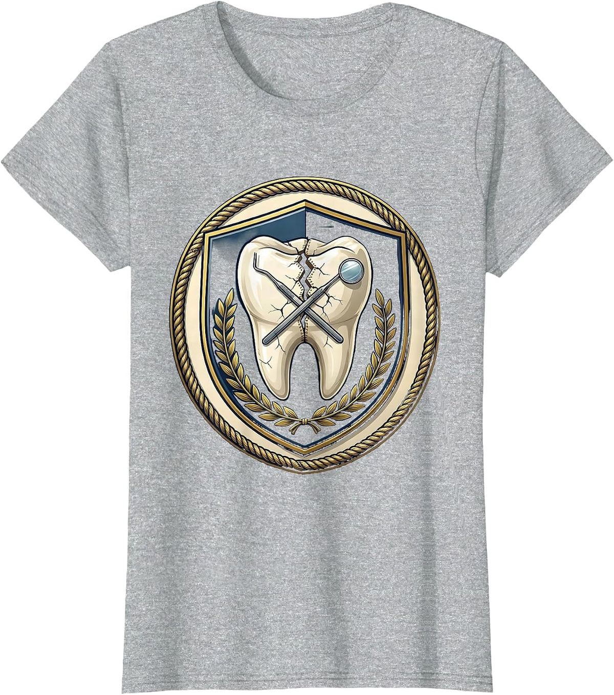 Cracked Molar Repair Dental Assistant Graphic T-Shirt - Heather Grey