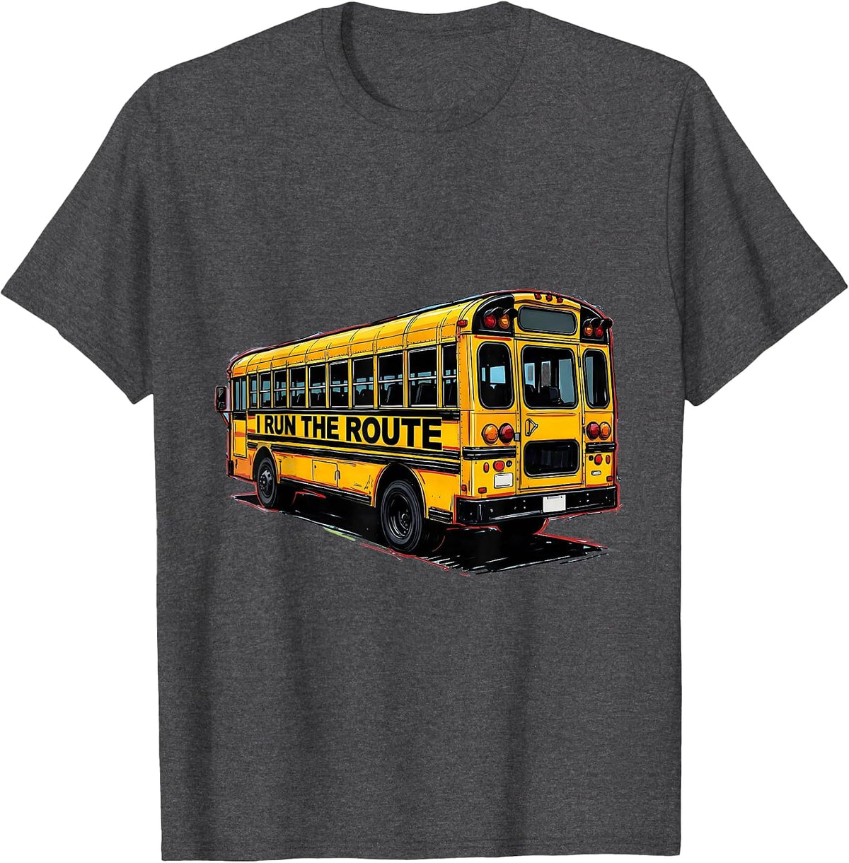 I Run The Route Funny School Bus Driver Toddler Birthday T-Shirt - Dark Heather Grey