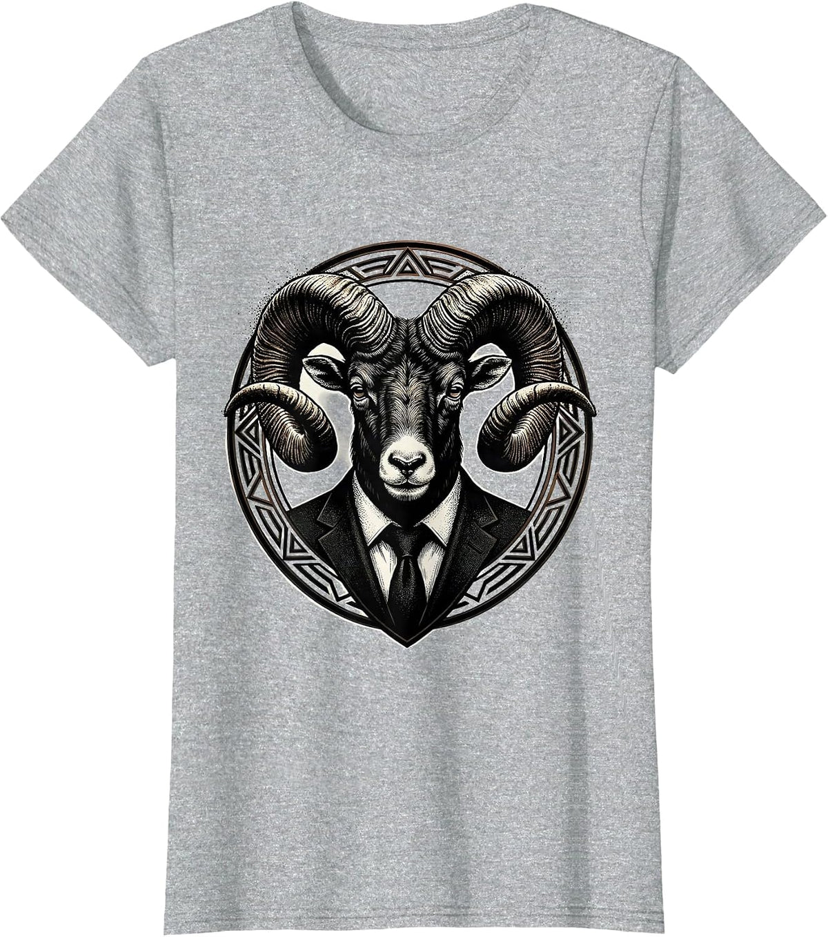 Ram Boss Suit Jacket Graphic Tee T-Shirt - Heather Grey