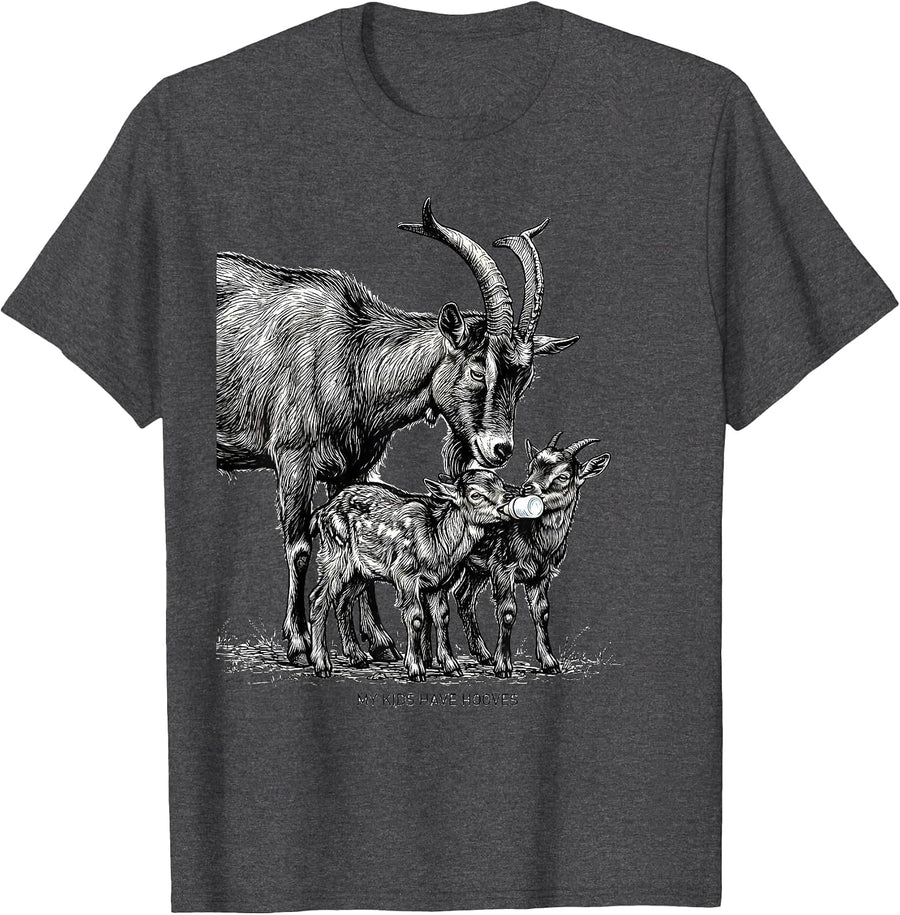 Men's My Kids Have Hooves Funny Goat Owner Farmer Humor T-Shirt - Dark Heather Grey
