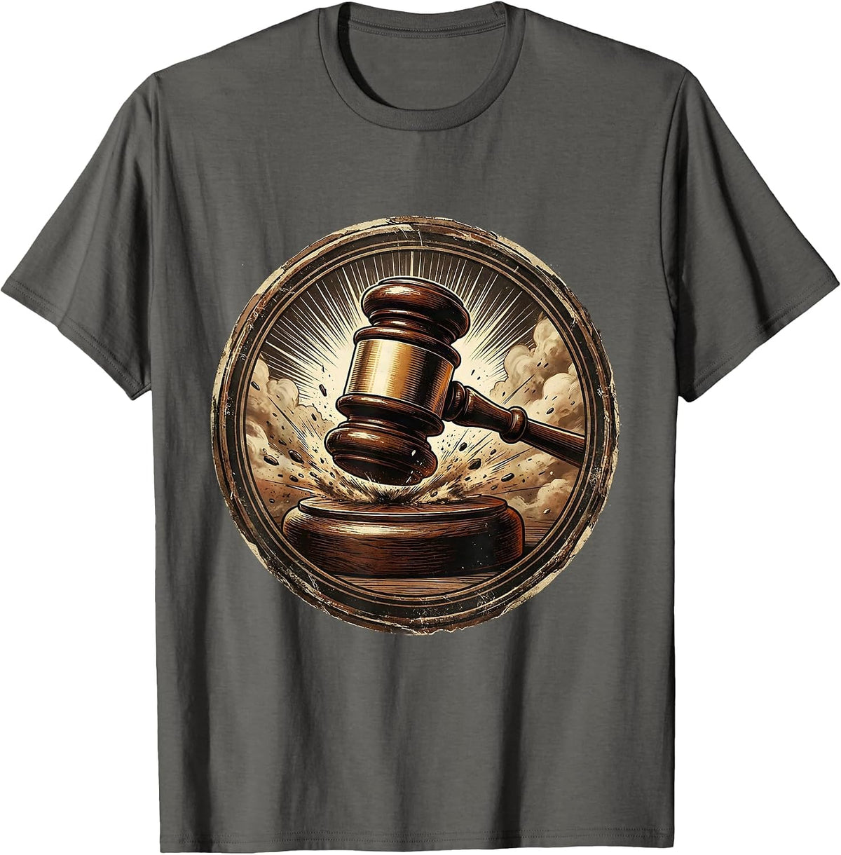 The Turning Point Gavel Strike Graphic T-Shirt - Asphalt Grey