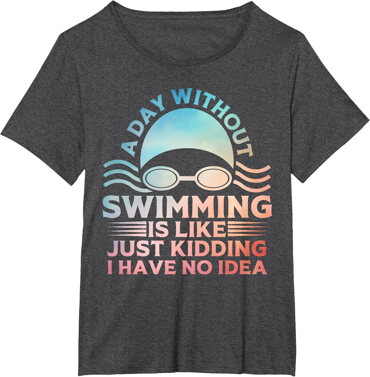 Funny Swimming Art for Men Women Swim Team Coach Swimmer T-Shirt - Dark Heather Grey