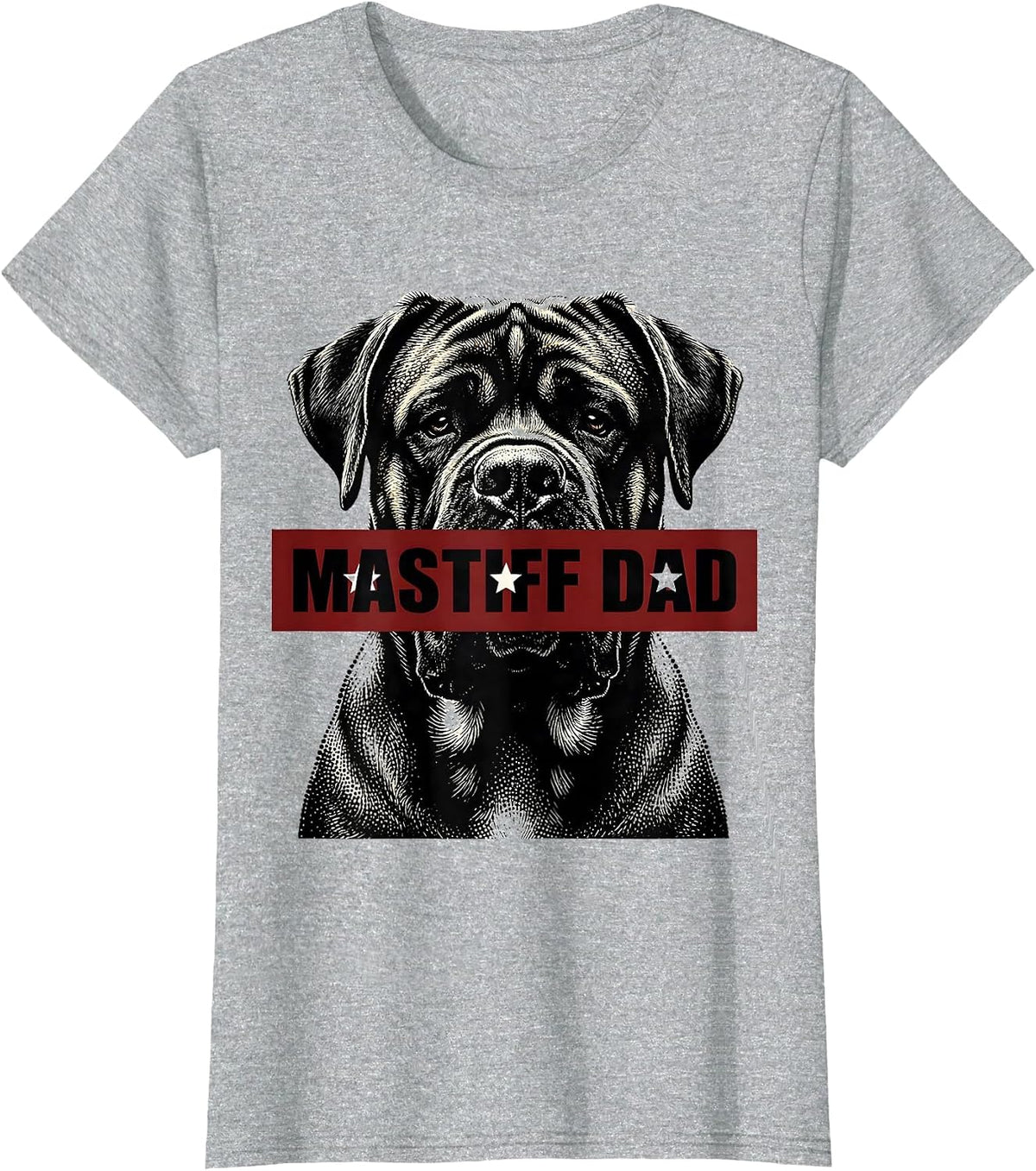 Mastiff Dad Patriotic Dog Breed Pride 4th Of July T-Shirt - Heather Grey